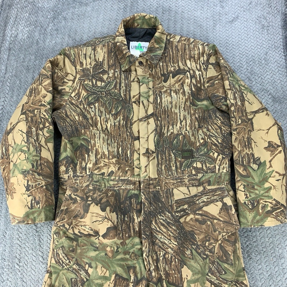 Liberty Camo Coveralls Men 2XLT Tall Realtree Insulated Zip Leg USA Made Vintage